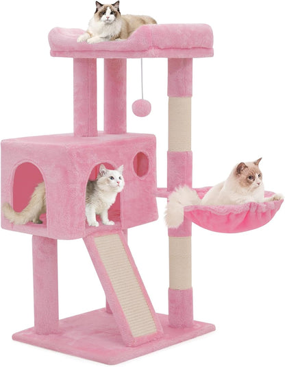 PINK CUTE CAT TREE TOWER FOR INDOOR FAMILY CATS