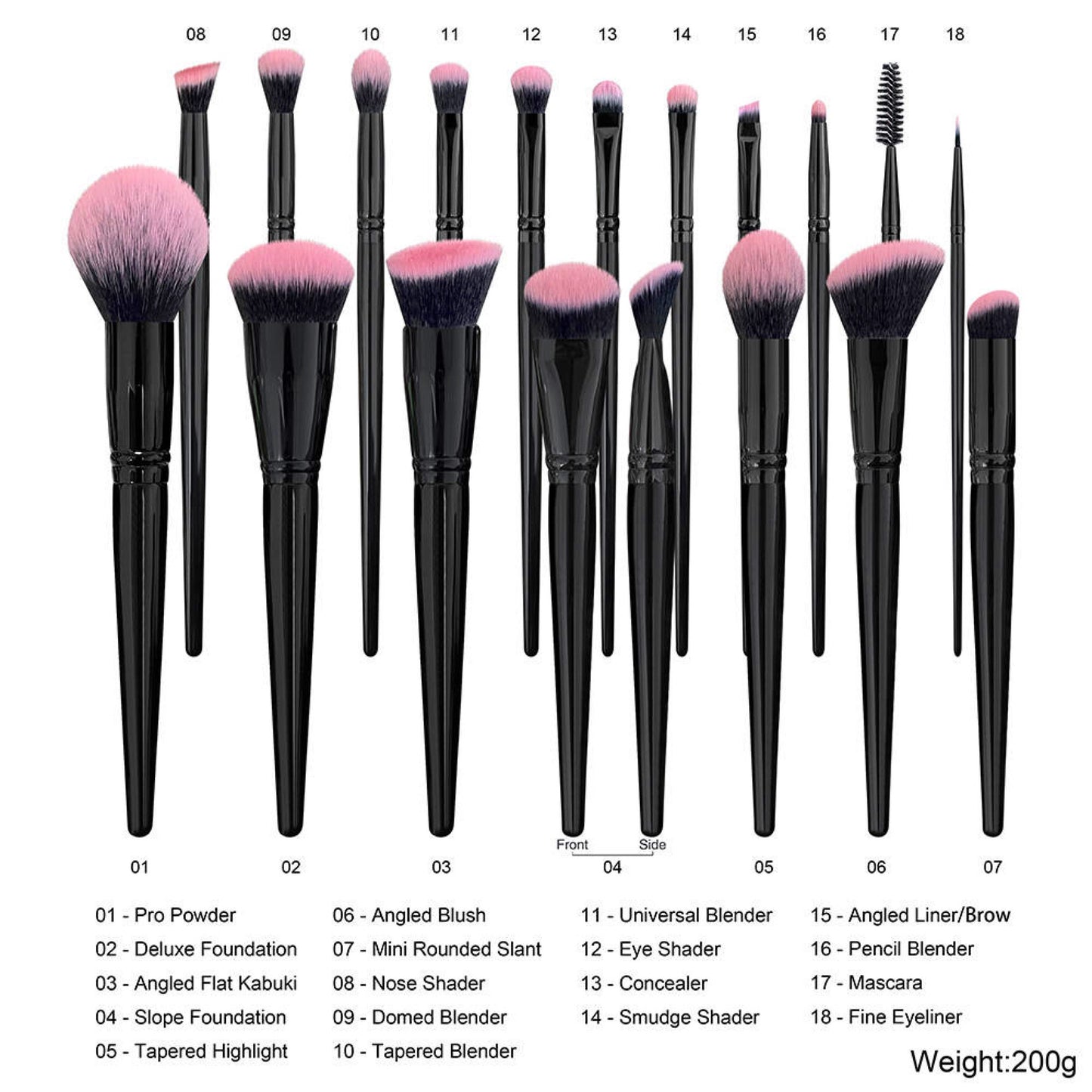 18 SET LUXURIOUS ADORE MAKEUP BRUSHES