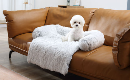 DOG SOFA-BED & MAT. PLUSH FAMILY DOG COUCH COVER
