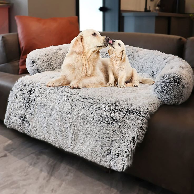DOG SOFA-BED & MAT. PLUSH FAMILY DOG COUCH COVER